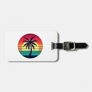Etiqueta Para Maletas Imagen tropical audaz retro personalizable
