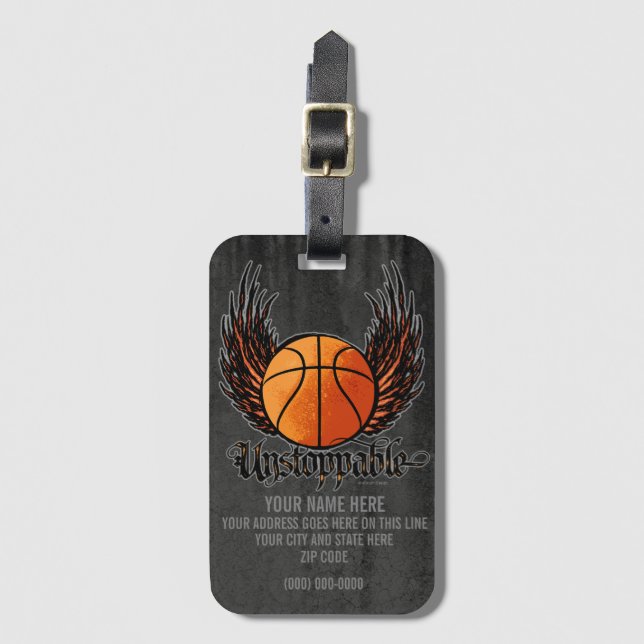 Etiqueta Para Maletas Imparable (baloncesto) (Anverso vertical)