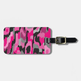 Etiqueta Para Maletas Impresión abstracta rosa y negra