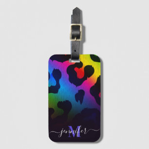 Etiqueta Para Maletas Impresión colorida de leopardo