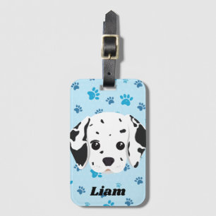 Etiqueta Para Maletas Impresión Dalmatiana de Blue Paw personalizada