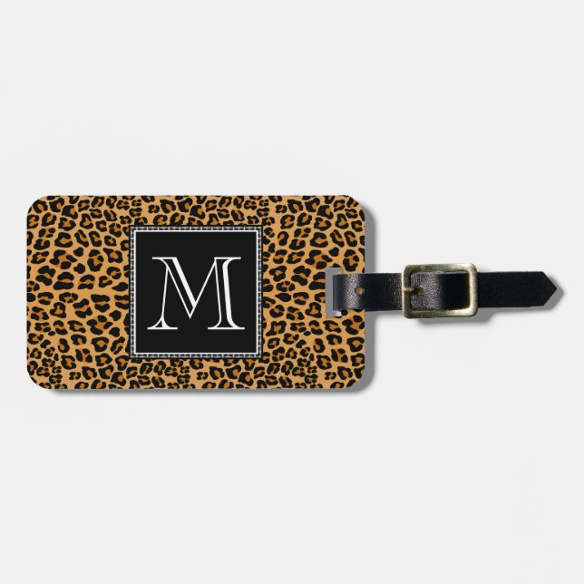 Etiqueta Para Maletas Impresión de leopardo (Frente Horizontal)