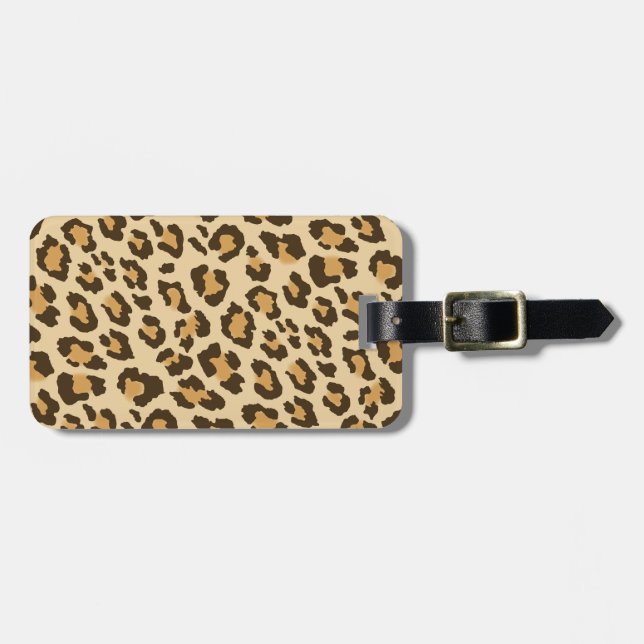 Etiqueta Para Maletas Impresión de leopardo (Frente Horizontal)