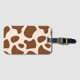 Etiqueta Para Maletas Impresión de vaca rosa y marrón