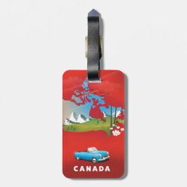 Etiqueta Para Maletas Impresión de viaje ilustrada de Canadá.