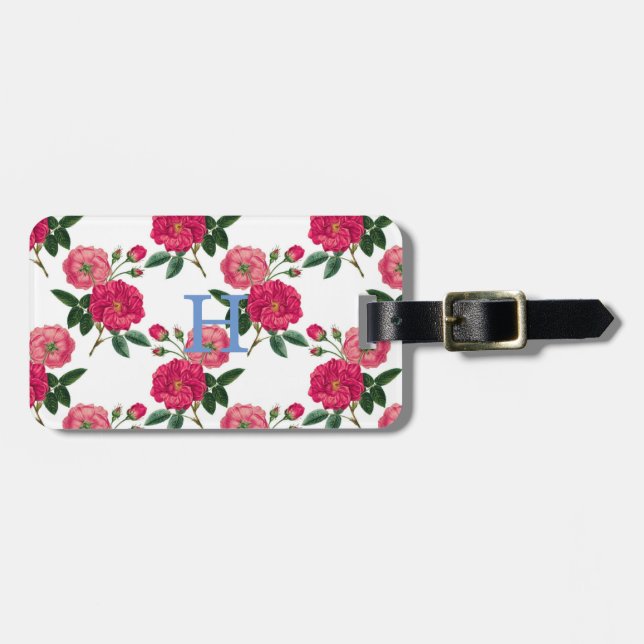 Etiqueta Para Maletas Impresión rosa rosa (Frente Horizontal)