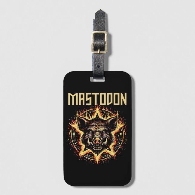 Etiqueta Para Maletas Incendio de Mastodon Boar (Anverso vertical)