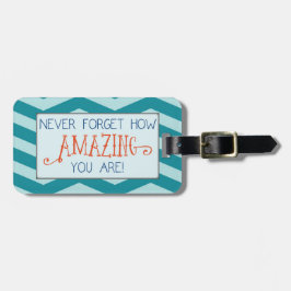 Etiqueta Para Maletas Increíble aliento con Verde azulada franja de chev