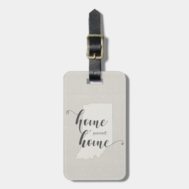 Etiqueta Para Maletas Indiana - Hogar Sweet Home burlap-look (Frente Vertical)