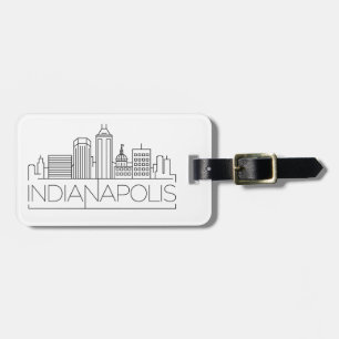 Etiqueta Para Maletas Indianapolis, Indiana Skyline Lumaletas Tag