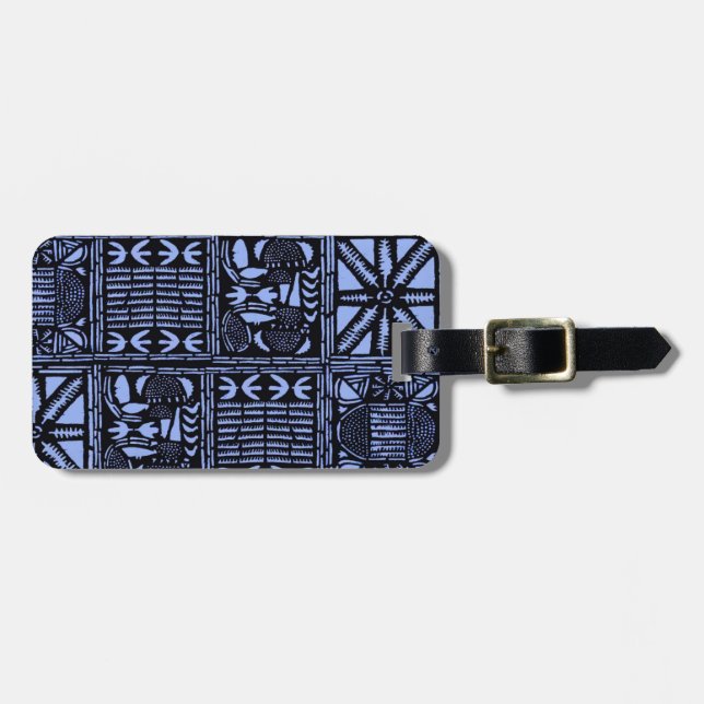 Etiqueta Para Maletas Indigo Batik Quilt - Blue (Frente Horizontal)