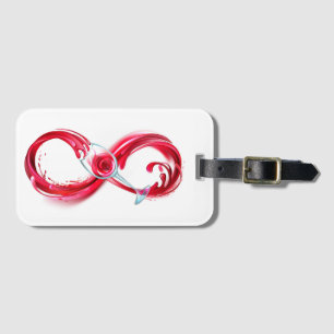 Etiqueta Para Maletas Infinito con vino Rojo