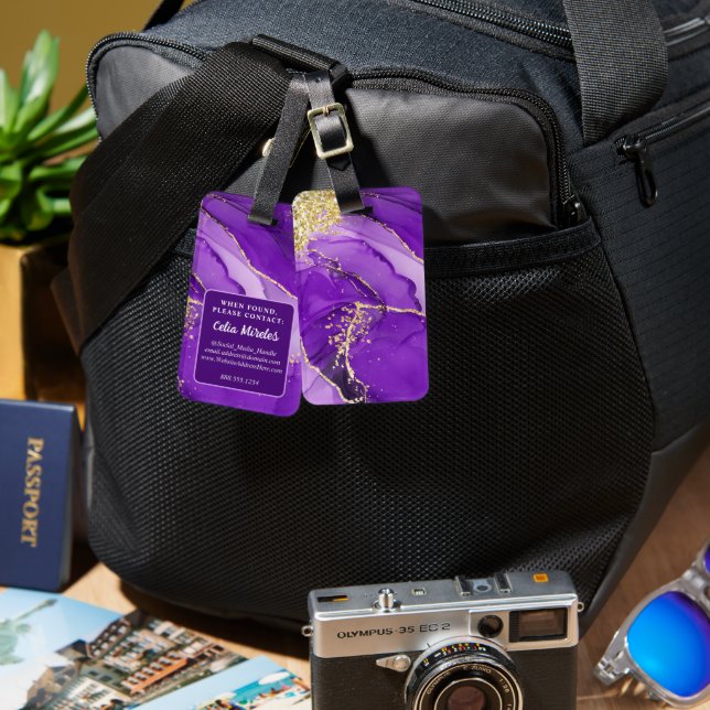 Etiqueta Para Maletas Información Personalizado personalizada de tinta d (Anverso & Reverso)