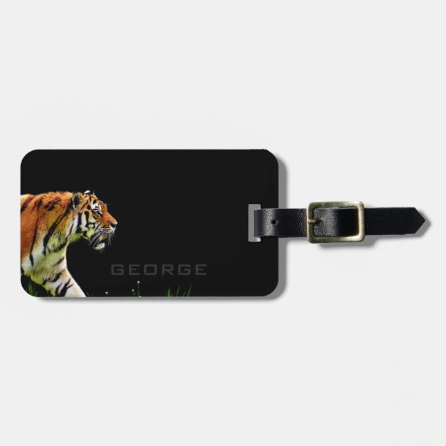 Etiqueta Para Maletas Inicial. El Tigre solitario. (Frente Horizontal)