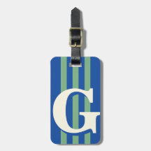 Inicial Personalizada en Negrita, Raya Azul y Verd