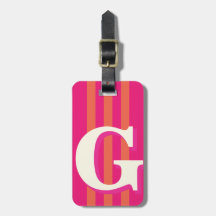 Inicial Personalizada Negrita, Raya Rosa y Naranja