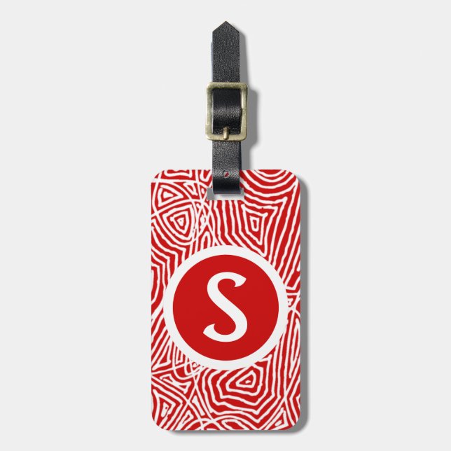 Etiqueta Para Maletas Inicial rojo (Frente Vertical)