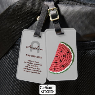 Etiqueta Para Maletas Iniciales De Nombre De Fruta De La Melina De Agua 