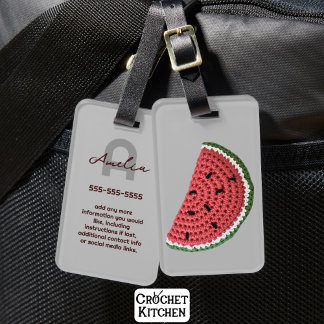 Etiqueta Para Maletas Iniciales De Nombre De Fruta De La Melina De Agua 