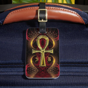 Etiqueta Para Maletas Iniciales del Personalizado de la diosa del oro de