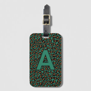 Etiqueta Para Maletas Iniciales personalizadas estampado animal leopardo