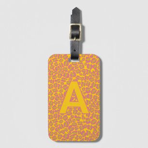 Etiqueta Para Maletas Iniciales personalizadas estampado animal leopardo
