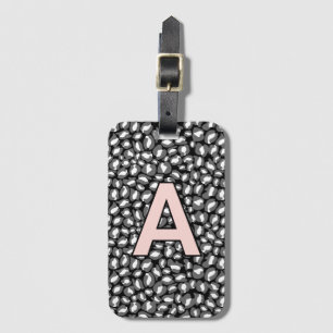 Etiqueta Para Maletas Iniciales personalizadas estampado de animal leopa