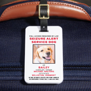 Etiqueta Para Maletas Insignia de perro del Servicio de Alerta de Apoder