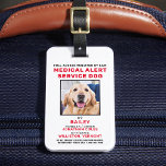 Etiqueta Para Maletas Insignia de perro del Servicio de Alerta Médica Fo<br><div class="desc">Perro del Servicio de Alerta Médica - Identifique fácilmente a su perro como un perro de servicio, mientras mantiene a su perro enfocado y recorta las distracciones mientras trabaja con una de estas tarjetas de identificación de perro de servicio k9. No es normal o necesario registrar un perro de servicio....</div>