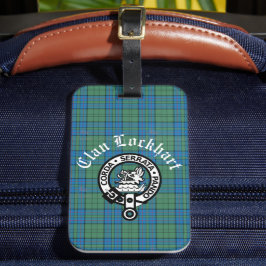 Etiqueta Para Maletas Insignia del Escudo de Clan Lockhart y Tartán