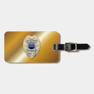 Etiqueta Para Maletas Insignia delgada de la línea azul con botón al rev