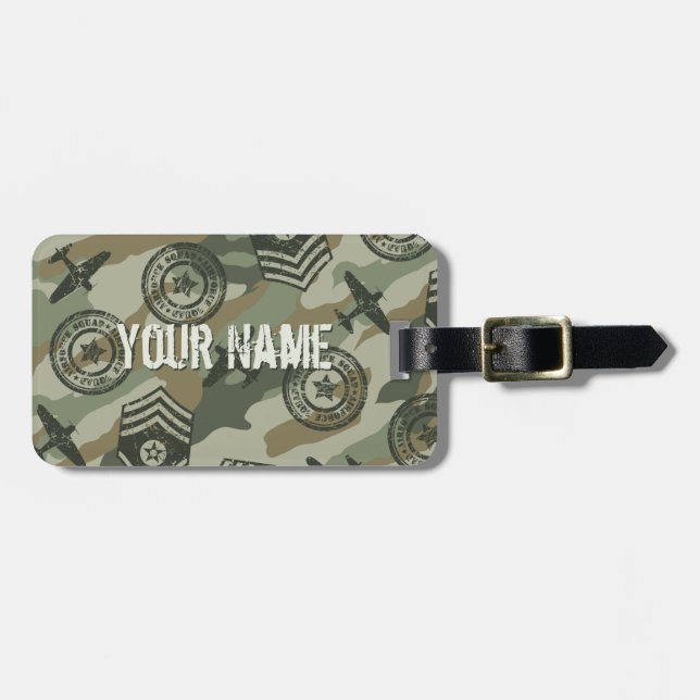 Etiqueta Para Maletas Insignias militares (Frente Horizontal)