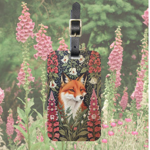 Etiqueta Para Maletas Inspiración de las flores de Fox y Foxglove Willia