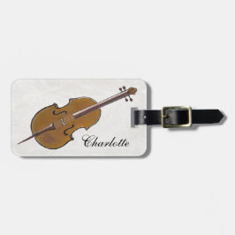 Etiqueta Para Maletas Instrumento musical cello personalizado o