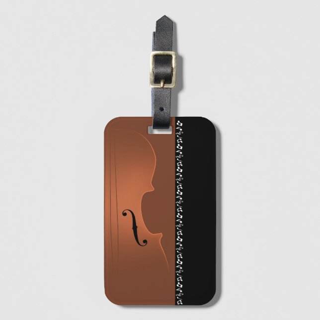 Etiqueta Para Maletas Instrumento musical de violín (Anverso vertical)