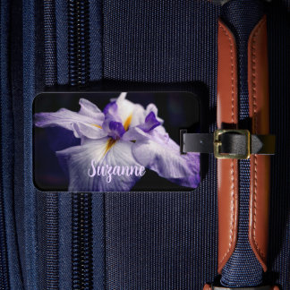 Etiqueta Para Maletas Intensa flor japonesa de iris cierra la sesión per