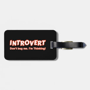Etiqueta Para Maletas Introvert - No me engañes, estoy pensando