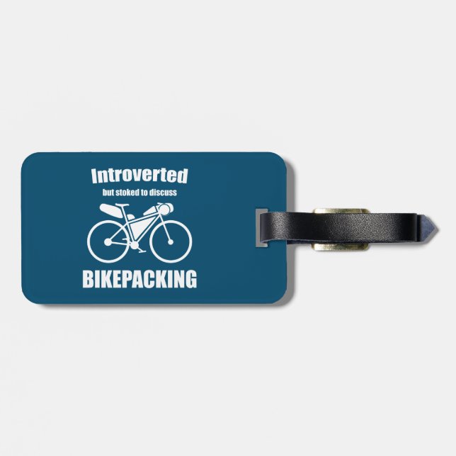 Etiqueta Para Maletas Introvertido Pero Alarmado Para Discutir El Bikepa (Atrás Horizontal)