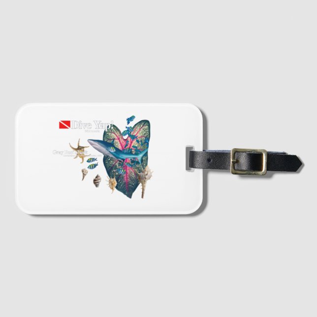 Etiqueta Para Maletas Invitación tropical (Anverso horizontal)