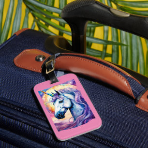 Etiqueta Para Maletas iPad de Unicornio púrpura cósmico