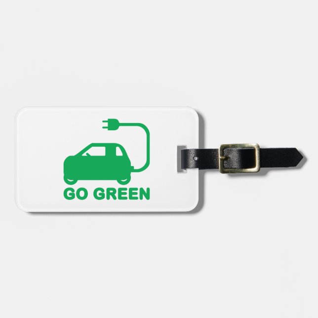 Etiqueta Para Maletas Ir Verde ~ Conducir autos eléctricos (Frente Horizontal)