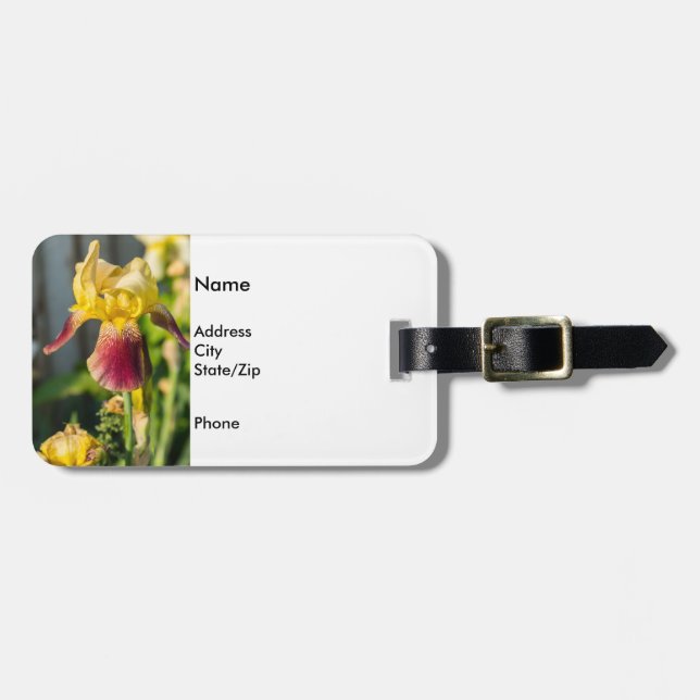 Etiqueta Para Maletas Iris Antiguo (Frente Horizontal)