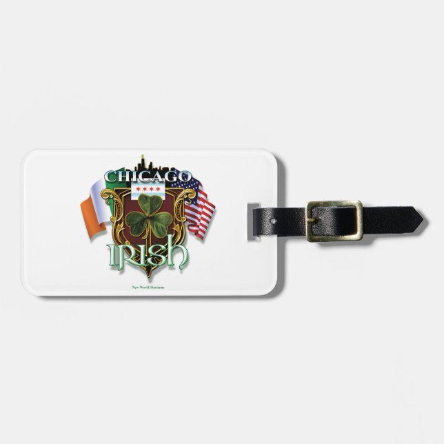 Etiqueta Para Maletas Irlandés de Chicago (Frente Horizontal)