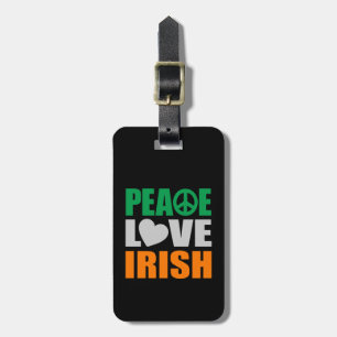 Etiqueta Para Maletas Irlandés del amor de la paz