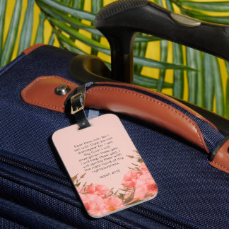 Etiqueta Para Maletas Isaiah 41:10 Luggage Tag | Pink Watercolor Florals