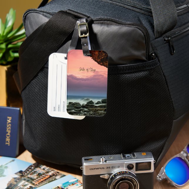 Etiqueta Para Maletas Isla de Skye, Escocia (Anverso & Reverso)