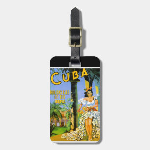 Etiqueta Para Maletas Isla del día de fiesta de Cuba del poster del