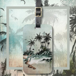 Etiqueta Para Maletas Isla Hawaii Tropical Palm Tree
