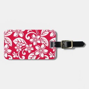 ETIQUETA PARA MALETAS ISLA PLUMERIA (ROJO FRESAS)