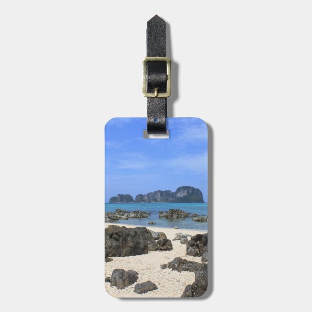 Etiqueta Para Maletas Isla tropical (Frente Vertical)